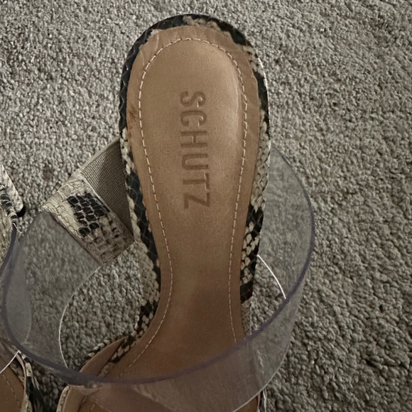 Shultz Snake-Embossed Sionne Clear Strap Pointed Toe Mule - Picture 7 of 7